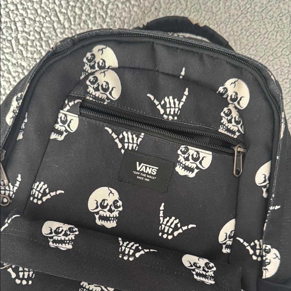 Vans Black Skull Print Backpack